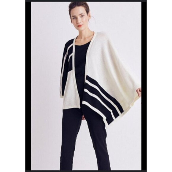 Brochu Walker alpaca & wool blend Cardigan Size One Size Shawl color block Peru - Picture 3 of 9